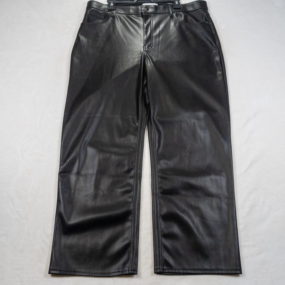 Abercrombie Vegan Leather Pants Women 34 Relaxed Minimalist Festival Indie Edgy